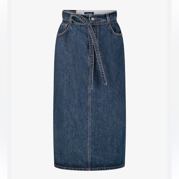 NWT Sportmax Label-cut Denim Maxi Skirt Size: Small US4 Fall/Winter/Spring - Picture 4 of 14